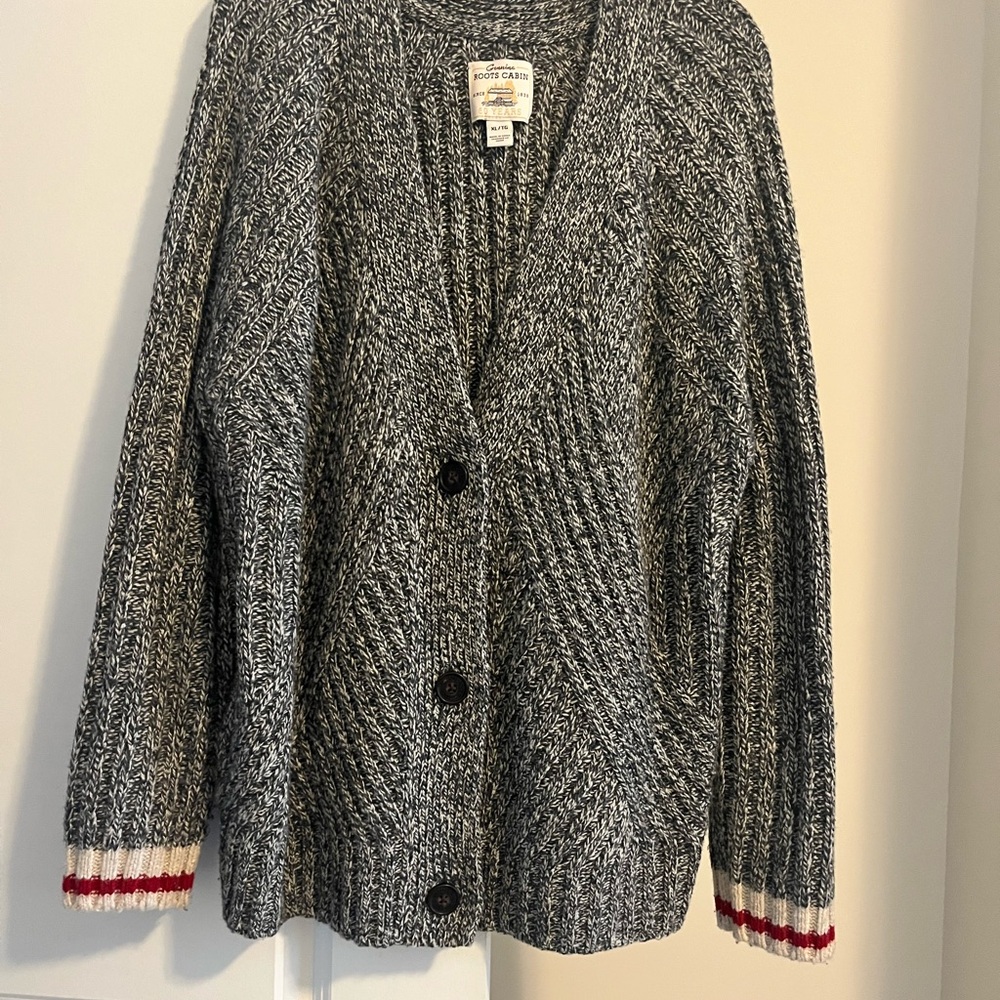 Roots Women’s Cabin Black and White Knit Cardigan